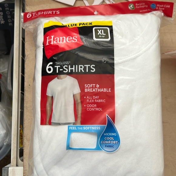 Hanes Shirts Hanes Mens Value Pack White Crew Tshirt Undershirts 6 Pack Poshmark